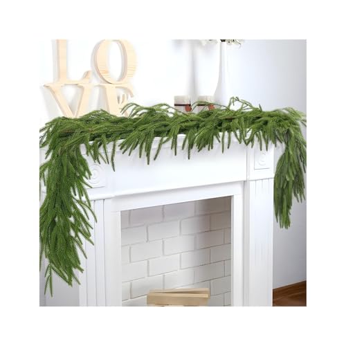 Weihnachtsgirlande Künstlich Künstliche Kieferngirlanden, echte Winter-Kieferngirlande, grüne künstliche Grüngirlande for Weihnachtsdekorationen(1pcs) von Ayztantine