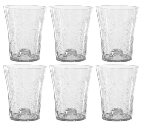 AzaliaDesign 6 Stück Blumentopf Transparent Kristall Glasscherben ø 14 cm, H 17cm Orchid Orchideen Orchideentopf Übertopf aus Glas Pflanztopf Übertopf aus Glas Blumenkübel Blumenübertopf (6) von AzaliaDesign