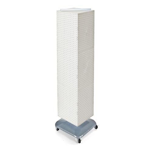 Azar Displays 701465-WHT Vierseitiger Bodenständer mit drehbarem Rollsockel. Maße (B x H): 35,6 x 152,4 cm, Weiß von Azar Displays