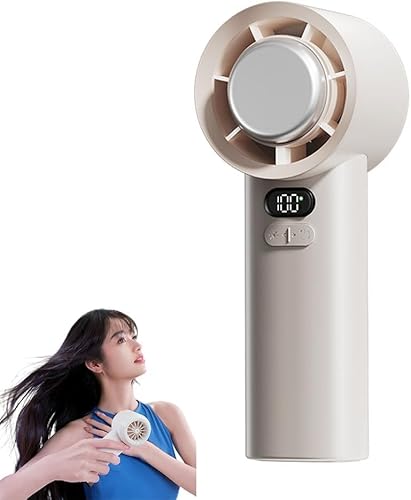 Azarton Festberg IceFlow Tragbarer Handventilator mit Eiskühlung – Mini USB-Ventilator mit Display – Ideal für Reisen, Büro & Zuhause (Beige,2 x Festberg lceFlow) von Azarton