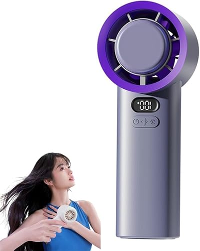 Azarton Festberg IceFlow Tragbarer Handventilator mit Eiskühlung – Mini USB-Ventilator mit Display – Ideal für Reisen, Büro & Zuhause (Grey,2 x Festberg lceFlow) von Azarton