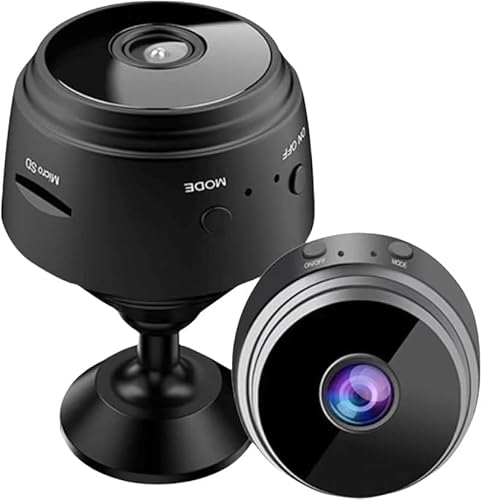 Azarton Festberg VivoCamA9 Mini WiFi Kamera 1080P HD - Kabelloser Videorekorder mit HD-Video- und Audioaufnahme, Kamera für Heimüberwachung (Schwarz,Camera) von Azarton
