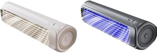 Azarton Migilife Cooling Ace Kompakter Turmventilator Tischventilator – Leiser & tragbarer Mini-Ventilator für Schreibtisch, Büro, Schlafzimmer, Zuhause (Grau Weiß) von Azarton