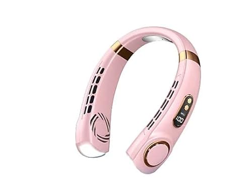 Azarton SYNTEK Hängender Hals Ventilator, blauer USB leiser, blätterloser Mini-elektrischer Ventilator Hängeventilator (Rosa) von Azarton