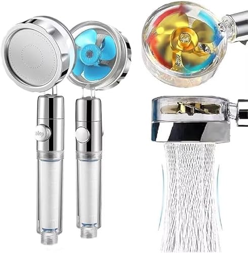 Azarton TURBO-SENSE-DUSCHKOPF,Hochdruck Duschkopf mit Filtersystem – Wassersparender Turbo-Duschkopf mit Druckverstärker für Spa-Gefühl zu Hause (Blau) von Azarton