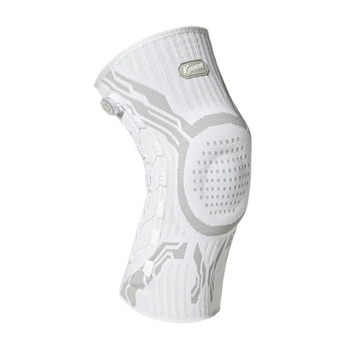 Azarton VILAOo KnieStark Kniebandage – Kompressionsbandage für Sport, Fitness & Alltag – Gelenkstütze zur Stabilisierung & Schmerzlinderung – Atmungsaktiv & rutschfest (Weiß – Linker Fuß,L) von Azarton