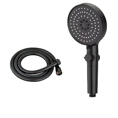 Azarton ecobrause Premium Duschkopf mit 3 Funktionen und Filter – Wassersparende Handbrause mit Massagestrahl und Regendusche für ein angenehmes Duscherlebnis (Schwarz+schlauch 150 Cm) von Azarton