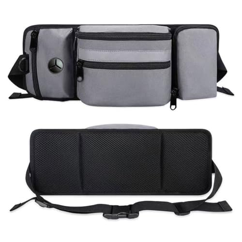 Hundetasche mit Kotbeutelspender und Flaschenhalter - wasserdichte Multifunktions-Gürteltasche, Verstellbar als Hüft- oder Crossbody-Bag für Spaziergänge, Jogging und Training (Grau) von Azarton