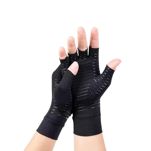SWZEC Arthrose handschuhe - Finger- und Handgelenksarthrose (Schwarz (mit Kupferfaser),L) von Azarton