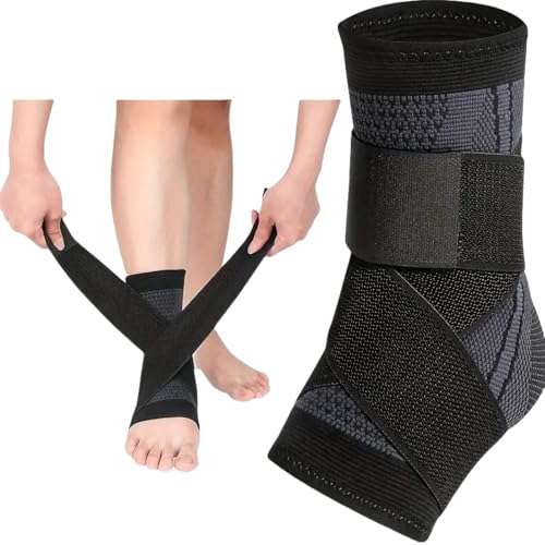 sorenixx Fussmanschette für Fersensporn – Knöchelstütze mit Stützriemen und 3D-Technologie, Ergonomische Fußbandage für Herren und Damen zur Unterstützung bei Plantarfasziitis (Schwarz*1pcs,M) von Azarton