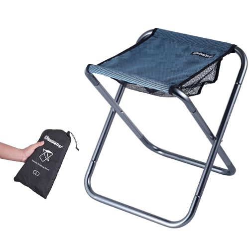 Azarxis Camping Klapphocker, Tragbare und Leichte Hocker für Angeln Wandern Garden BBQ mit Tragetasche (Blau - L) von Azarxis