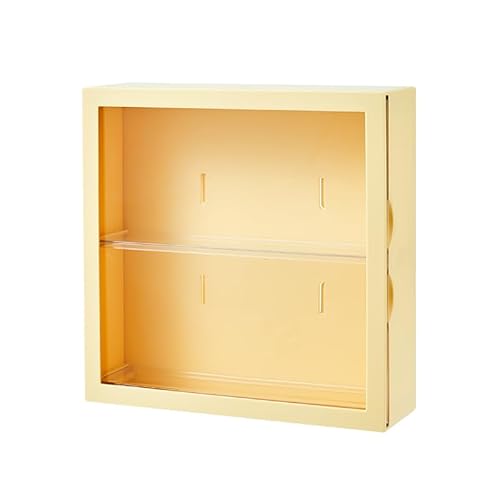 Wandvitrine für Sammlerstücke Figur Pop Manga Modellbau Auto Kollektion – Pet Acryl – Gelb – 24,5 x 24,5 x 8 cm von Azatemgo