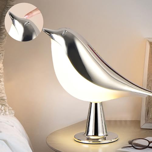 Azazaza Nachttischlampe Touch Dimmbar, 3 Modi LED Tischlampe Vogel Leselicht mit Aromatherapie, USB Typ-C Anschlüssen Nachtlicht Kinder Baby Schreibtischlampe für Schlafzimmer, Warmweißes Licht von Azazaza