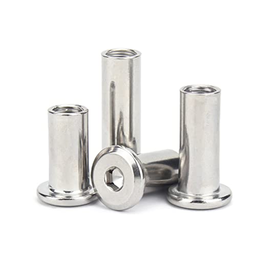 5/10 / 20 Stück M3 M4 M5 M6 M8 304 Edelstahl Große Flache Sechskant Innensechskant Nietverbinder Einsatz Gelenkhülse Überwurfmutter 25MM length M4 x20pcs von Azedssw