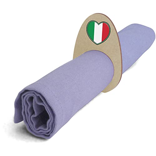 5 x 'Italien-Flaggen-Herz' Hölzerne Serviettenringe (NR00055279) von Azeeda