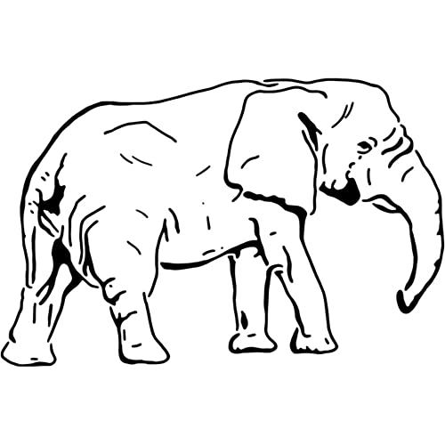 A5 'Gehender Elefant' Wandschablone/Vorlage (WS00019504) von Azeeda