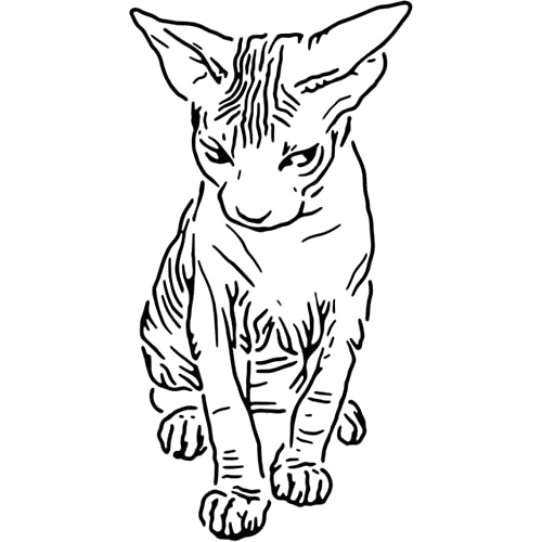 A5 'Mürrische Sphynx-Katze' Wandschablone/Vorlage (WS00050379) von Azeeda