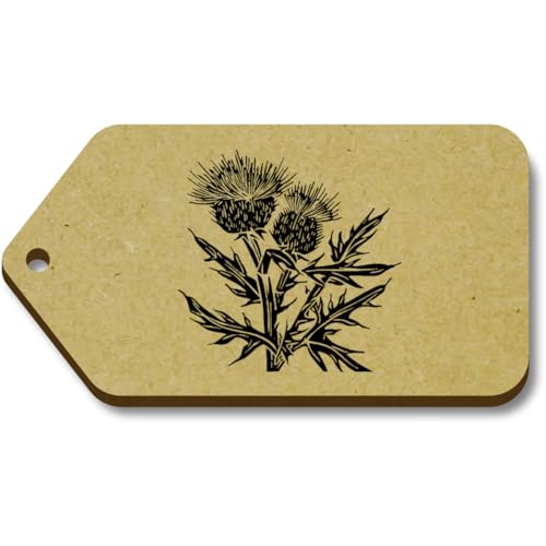 Azeeda 10 x 'Abstrakte Disteln' 66mm x 34mm Hölzerne Tags (TG00127425) von Azeeda