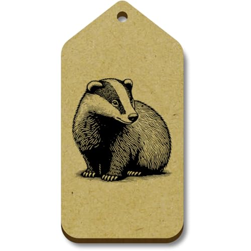 Azeeda 10 x 'Dachsjunges' 66mm x 34mm Hölzerne Tags (TG00125734) von Azeeda