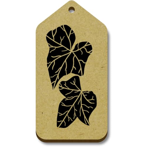 Azeeda 10 x 'Efeublätter' 66mm x 34mm Hölzerne Tags (TG00128164) von Azeeda
