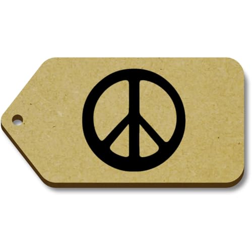 Azeeda 10 x 'Friedenszeichen' 66mm x 34mm Hölzerne Tags (TG00125680) von Azeeda
