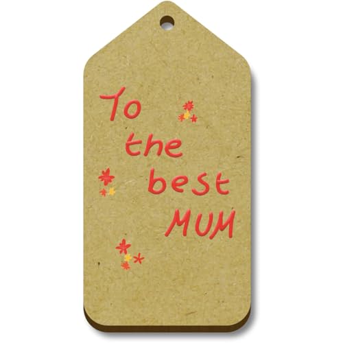 Azeeda 10 x 'Für die beste Mama' 66mm x 34mm Hölzerne Tags (TG00125351) von Azeeda