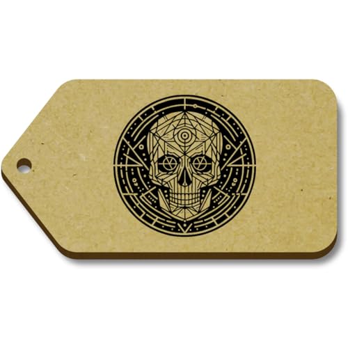 Azeeda 10 x 'Geometrischer Schädel' 66mm x 34mm Hölzerne Tags (TG00125826) von Azeeda