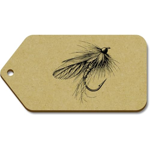 Azeeda 10 x Groß 'Angeln Fliegen' Hölzerne Tags (TG00129604) von Azeeda