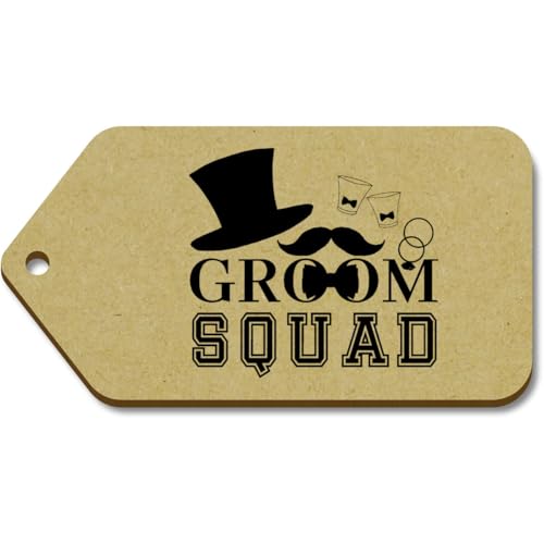Azeeda 10 x Groß 'Bräutigam-Trupp' Hölzerne Tags (TG00124450) von Azeeda