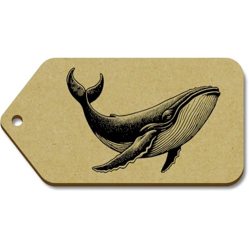 Azeeda 10 x Groß 'Buckelwal' Hölzerne Tags (TG00125863) von Azeeda
