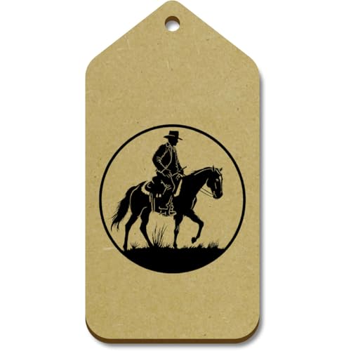 Azeeda 10 x Groß 'Cowboy-Reitpferd' Hölzerne Tags (TG00128901) von Azeeda