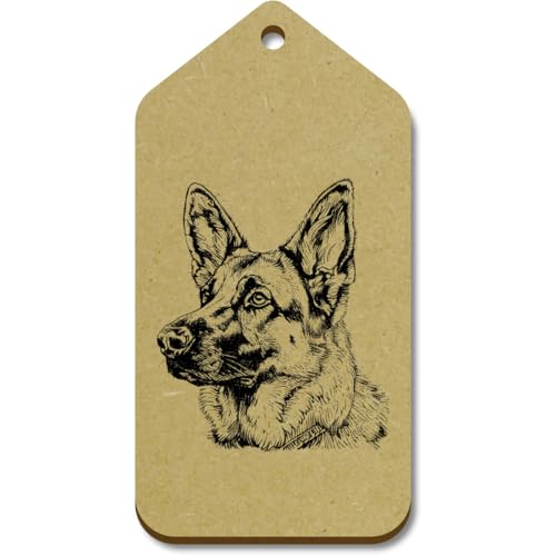 Azeeda 10 x Groß 'Deutscher Schäferhund, Seitenprofil' Hölzerne Tags (TG00126313) von Azeeda