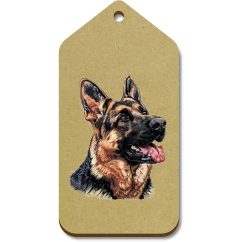 Azeeda 10 x Groß 'Deutscher Schäferhund, Seitenprofil' Hölzerne Tags (TG00128583) von Azeeda