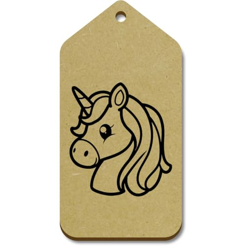 Azeeda 10 x Groß 'Einhornkopf' Hölzerne Tags (TG00128869) von Azeeda