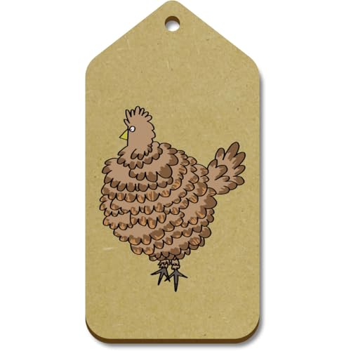 Azeeda 10 x Groß 'Flauschiges Huhn' Hölzerne Tags (TG00124034) von Azeeda