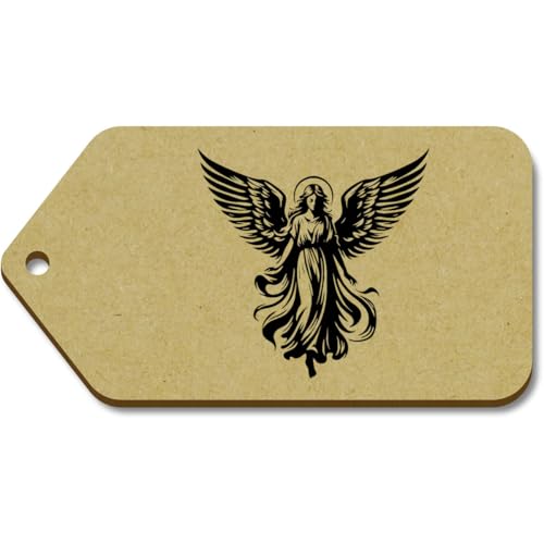 Azeeda 10 x Groß 'Geflügelter Engel' Hölzerne Tags (TG00129852) von Azeeda