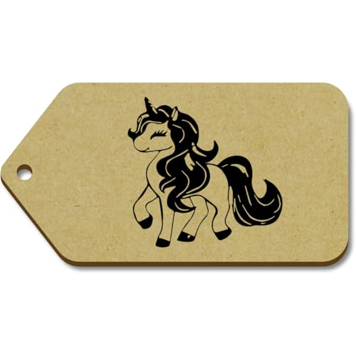Azeeda 10 x Groß 'Glückliches Einhorn' Hölzerne Tags (TG00128516) von Azeeda