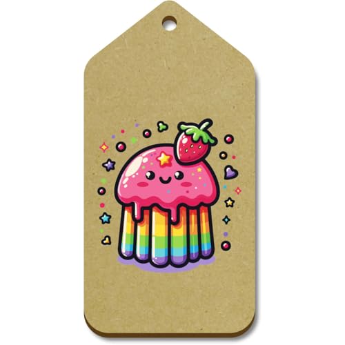 Azeeda 10 x Groß 'Kawaii Regenbogengelee' Hölzerne Tags (TG00126209) von Azeeda