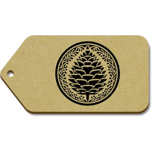 Azeeda 10 x Groß 'Kieferkegel' Hölzerne Tags (TG00125907) von Azeeda