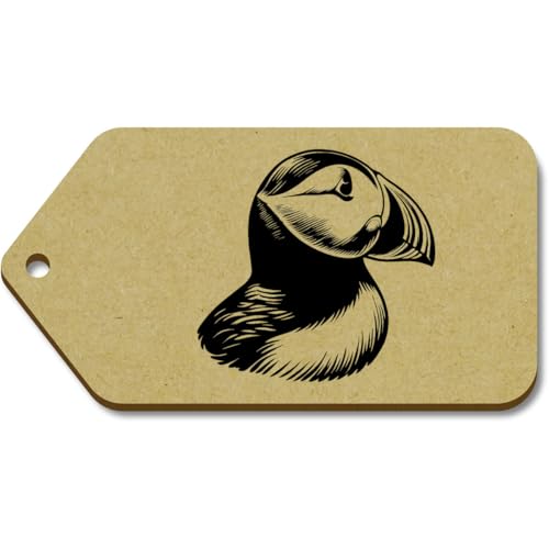 Azeeda 10 x Groß 'Porträt eines Papageientauchers' Hölzerne Tags (TG00129582) von Azeeda