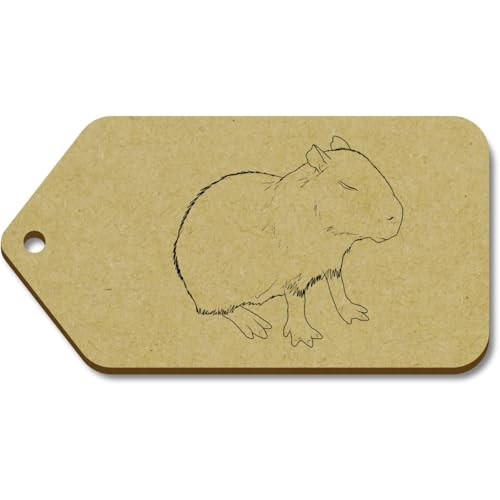 Azeeda 10 x Groß 'Schläfriger Capybara' Hölzerne Tags (TG00127741) von Azeeda