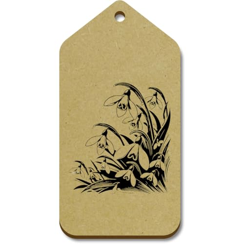 Azeeda 10 x Groß 'Schneeglöckchen Blumen' Hölzerne Tags (TG00129798) von Azeeda