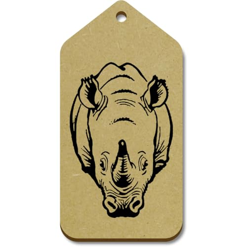Azeeda 10 x Groß 'Schwarzes Nashorn' Hölzerne Tags (TG00126823) von Azeeda