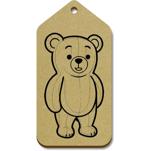 Azeeda 10 x Groß 'Süßer Bär' Hölzerne Tags (TG00129948) von Azeeda