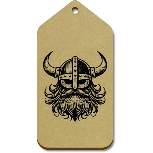 Azeeda 10 x Groß 'Wikinger Kopf' Hölzerne Tags (TG00130243) von Azeeda