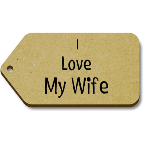 Azeeda 10 x 'Ich liebe meine Frau' 66mm x 34mm Hölzerne Tags (TG00126074) von Azeeda