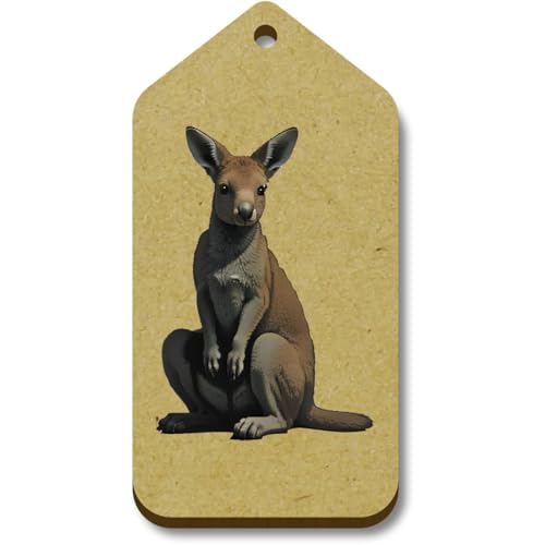 Azeeda 10 x 'Känguru' 66mm x 34mm Hölzerne Tags (TG00124031) von Azeeda
