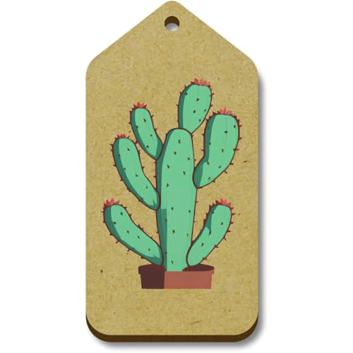 Azeeda 10 x 'Kaktus' 66mm x 34mm Hölzerne Tags (TG00124140) von Azeeda