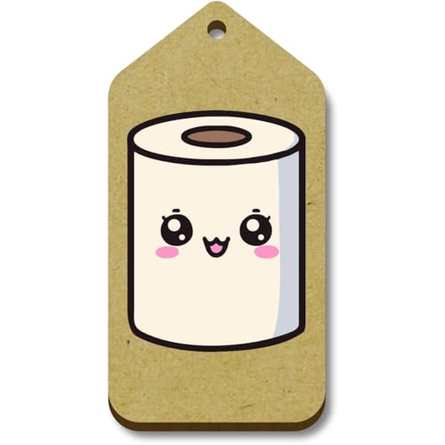 Azeeda 10 x 'Kawaii Toilettenpapier' 66mm x 34mm Hölzerne Tags (TG00126178) von Azeeda