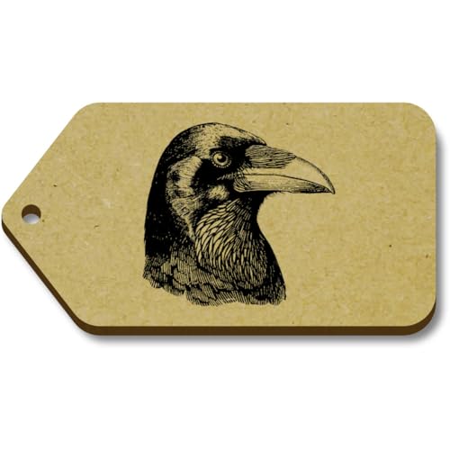 Azeeda 10 x 'Krähenkopf' 66mm x 34mm Hölzerne Tags (TG00126584) von Azeeda
